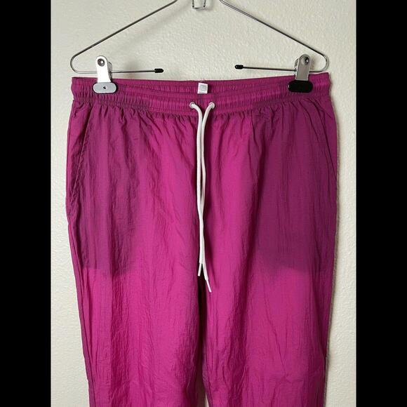 American Apparel Metallic Pink Disco Windsuit Pants Size Medium Nylon - Picture 4 of 8